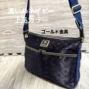 ungaro 새상품급 새틴 네이비 나일론 숄더백 사선 가케 레어