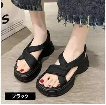 TOMU 블랙 스포츠 샌들