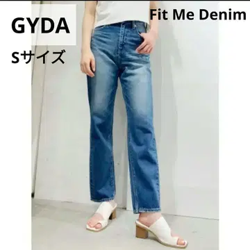 GYDA 제이다 FitMeDenim 스트레이트 데님 데미지 가공 S 파랑