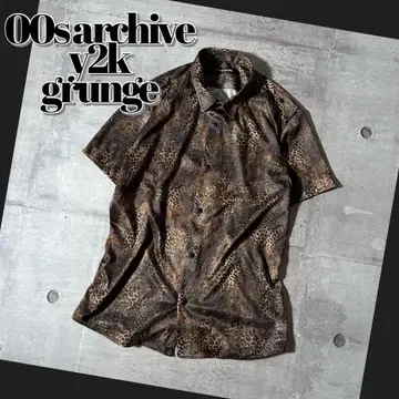 y2k grunge leopard shirt 00s archive