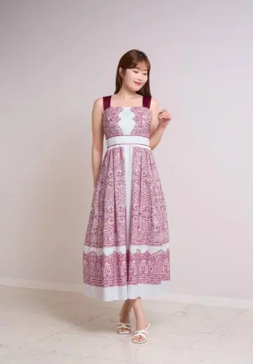헤르리프토 마르베야 패널 프린트 드레스