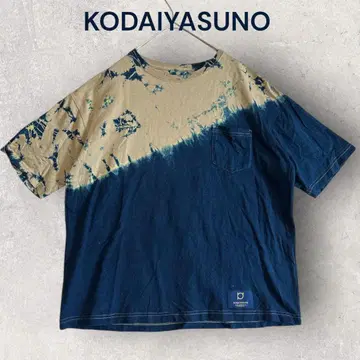 KODAIYASUNO 빅 실루엣 타이다이 블리치 포켓 T 네이비