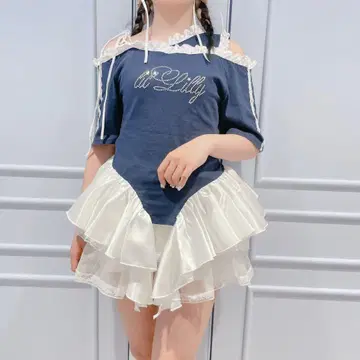 Lillily 래글런 프릴 튜닉