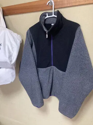 하프 지퍼 플리스 자켓 그레이/블랙