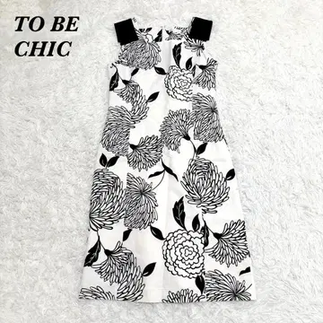 TO BE CHIC 40 L 롱 원피스 화이트 꽃무늬