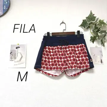 9278 FILA 휠라 꽃무늬 숏팬츠 M 브랜드 로고 자수 스포츠