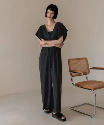 로리즈팜 요류 셔링 살로펫 S 사이즈 블랙