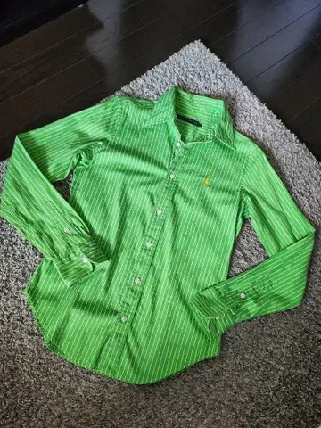 RALPH LAUREN 스트라이프 셔츠 그린 사이즈 7