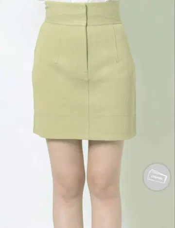 스티치 디자인 미니 스커트 하이 웨스트 타이트 스커트 라이트 그린