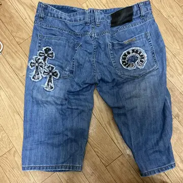 WEST COAST CHOPPERS 자수 데님 숏 팬츠