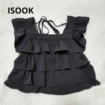 ISOOK 티어드 프릴 슬리브리스 블라우스 프릴 블라우스 소매 프릴