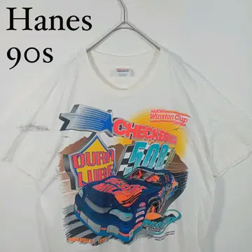 90s Hanes NASCAR 체커 500 티셔츠 빈티지 L