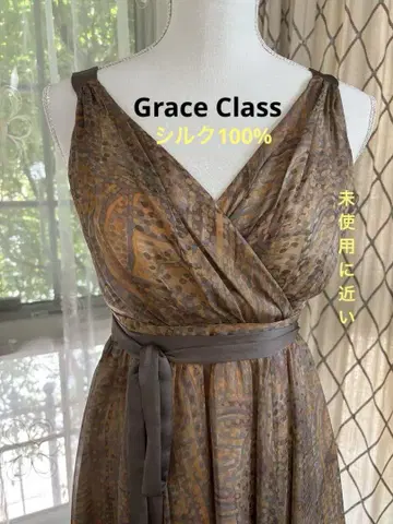 실크 100% Grace Class 엘레강트 원피스 미사용에 가까운