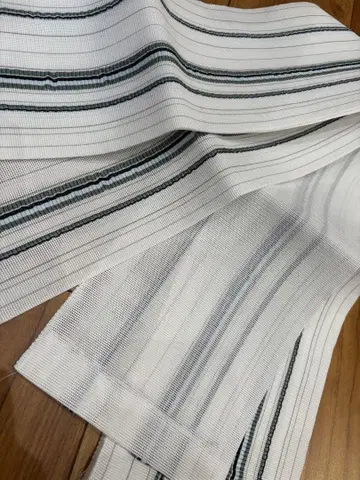 여름용 반폭 오비, 아마 폴리에스테르, 화이트, 새상품급 중고