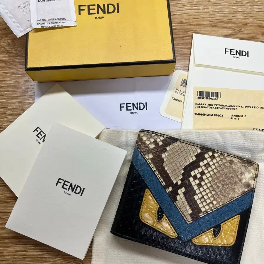 FENDI 펜디 (Sold) Fendi Monster Python Crocodile Mix Bifold