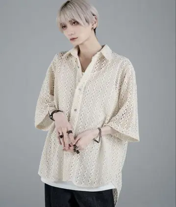 ADRER 루즈 실루엣 레이스 시어 셔츠