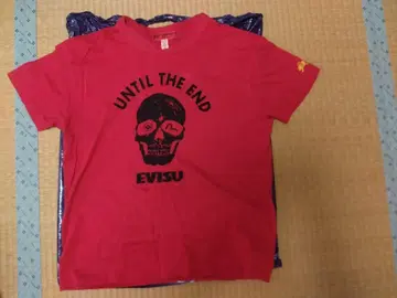 EVISU 스컬 티셔츠 레드, 사이즈 38, 시착만 한 상품, 새상품급.
