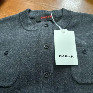 CABaN 코튼 캐시미어 크루넥 가디건 차콜 XS