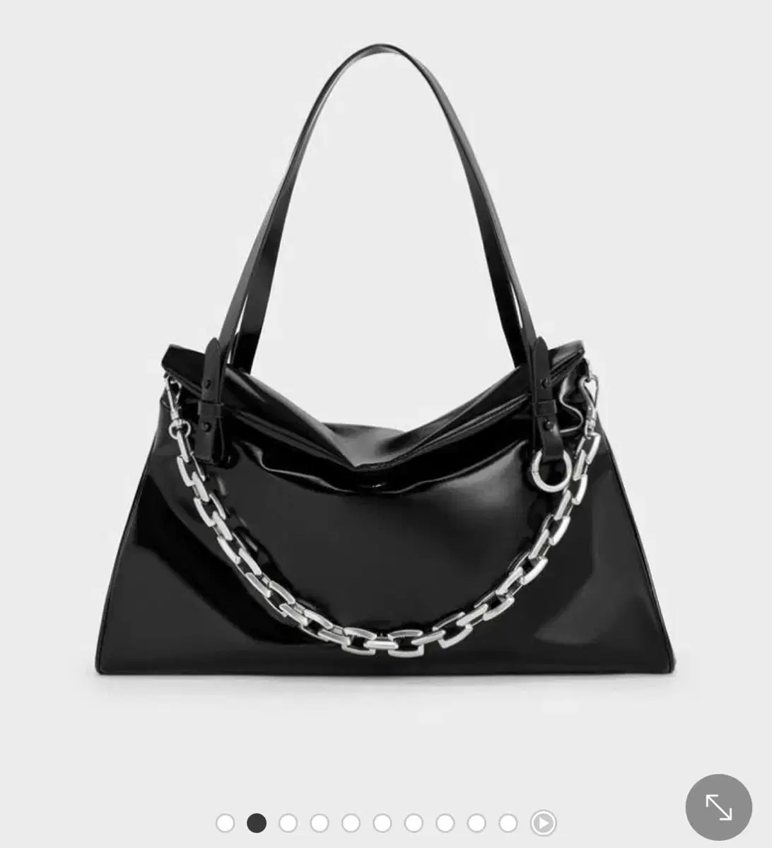 Charles & Keith Han Sohee Andromeda Chunky-Chain Trapezoid Tote Bag