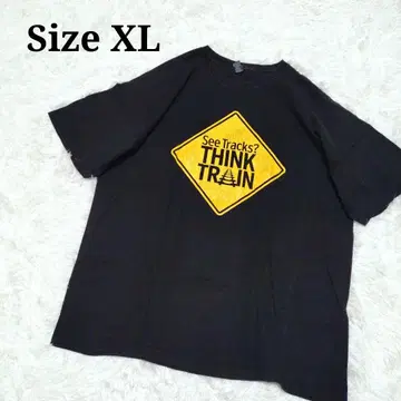 US 구제 의류 티셔츠 프린트 블랙 검정 XL 빅 루즈 1개