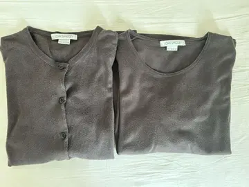 JOHN SMEDLEY 코튼 니트 & 가디건 세트 브라운