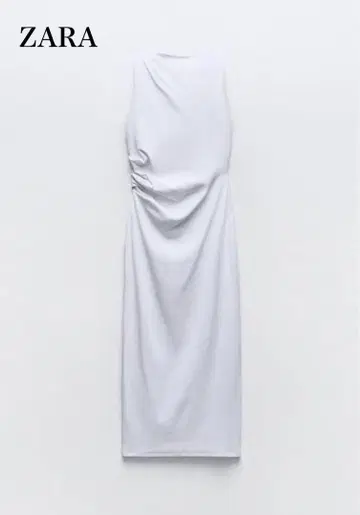 택 포함 미사용 새상품 자라 ZARA 드레이프 리브 원피스 M