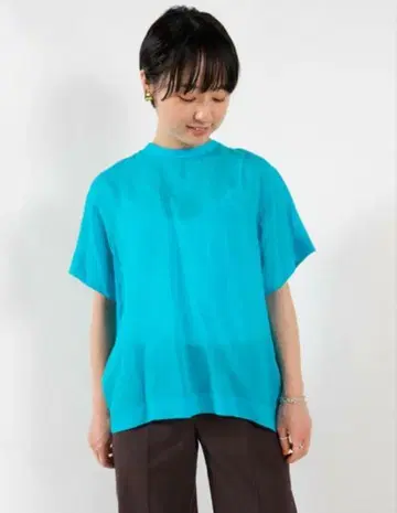 투모로우랜드 테라 린넨 크루넥 풀오버 블루