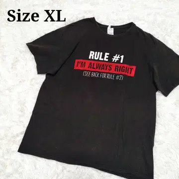 US 구제 프린트 티셔츠 블랙 검정 XL 1개 빅 루즈 넉넉한