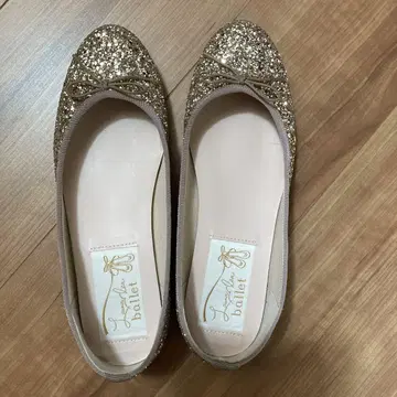 골드 글리터 발레 슈즈 25.0cm
