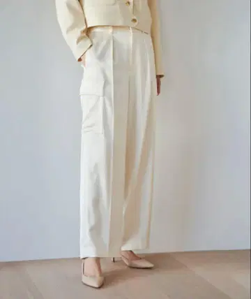 ROPE 로페 더블 새틴 카고 팬츠 와이드 팬츠 카고 팬츠