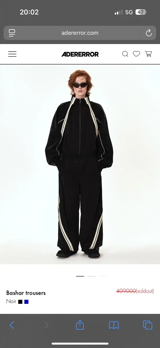 Ader Error Vachar Black Set-Up Top L Bottom M