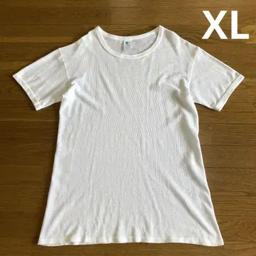 80s 90s 잉글랜드제 써멀 티셔츠 XL 화이트 메쉬 무지