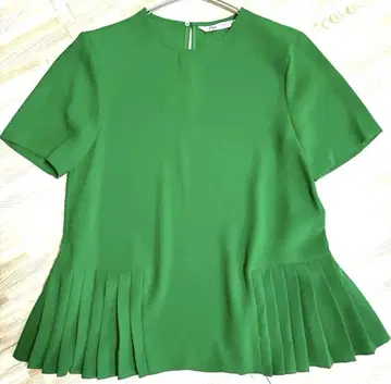 ZARA 그린 상의 블라우스 튜닉 플리츠 그린 자라