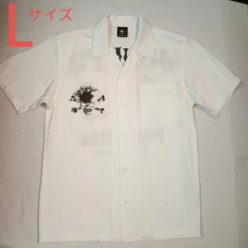 < <  >> JUNKY'S PARADISE 전체 자수 반팔 셔츠 L