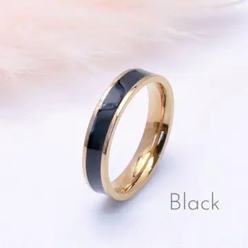 우아한 하모니를 연주하는 반지 * 블랙 로제 핑크 반지 각인 스테인리스