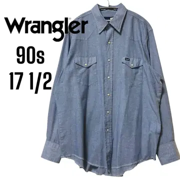 90s Wrangler 랭글러 샴브레이 웨스턴 셔츠 XL