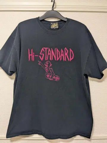 Hi-STANDARD 핑크 로고 티셔츠 2XL
