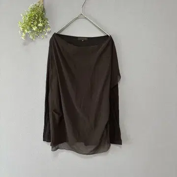 모가 [L] 새상품급 시어 이소재 믹스 티셔츠 상의 티셔츠 긴팔 블랙