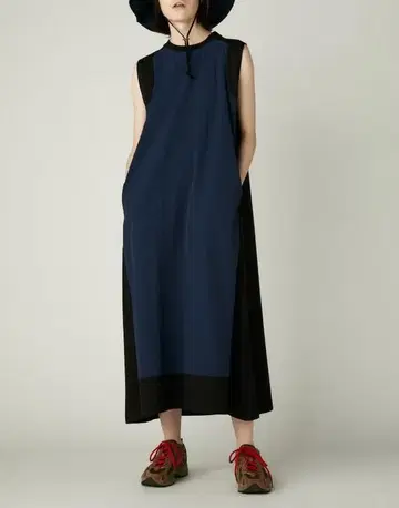 nagonstans Thick Jersey WOVEN 콤비 원피스