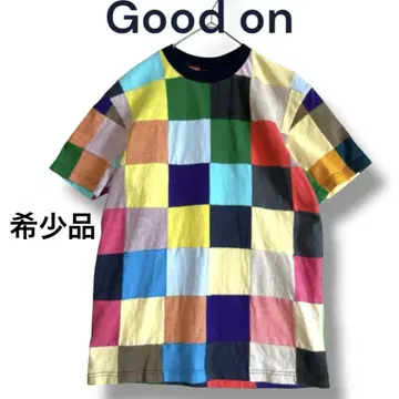 레어템 Good on 굿온 숏 슬리브 스퀘어 패치워크 티셔츠