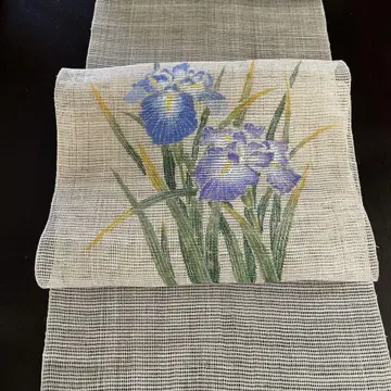 여름 오비 순수 린넨 손으로 짠 오비(약 27.3cm) 나고야 오비 창포