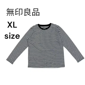 무인양품 롱 T 상의 보더 긴팔 여성용 XL LL 1751