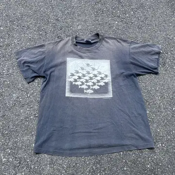USA제 90년대 MC Escher 에셔 티셔츠 xL 블랙 블랙