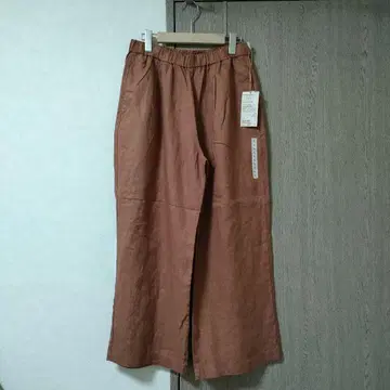 린넨 워싱 이지 와이드 팬츠 L 다크 오렌지 여성용