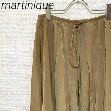 martinique 롱 스커트 플레어 새틴 소재 심플 루즈핏