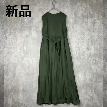 새상품 어반 리서치 아이템 슬리브리스 와셔 원피스 그린 여름
