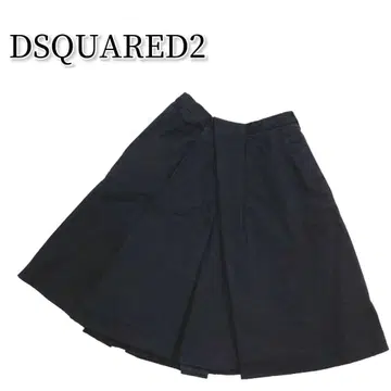 DSQUARED2 턱 디자인 스커트 36 블랙 아름다운 실루엣 무릎 기장