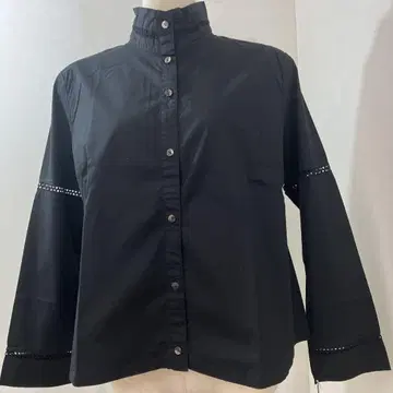 DAVODAVO 블랙 스탠드 카라 셔츠