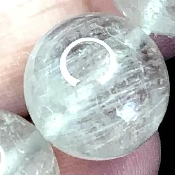 화이트 루틸 토끼 헤어 대형 11.8mm 팔찌