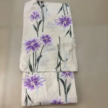 유카타 오렌지빛 크림색 아야메